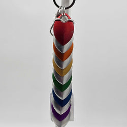 Silver Rainbow Dragon Scale Fidget Keychain Long - view 1