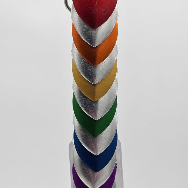 Silver Rainbow Dragon Scale Fidget Keychain Long