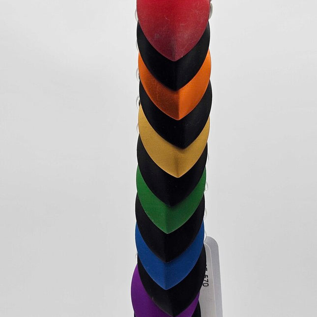 Black Rainbow Dragon Scale Fidget Keychain Long