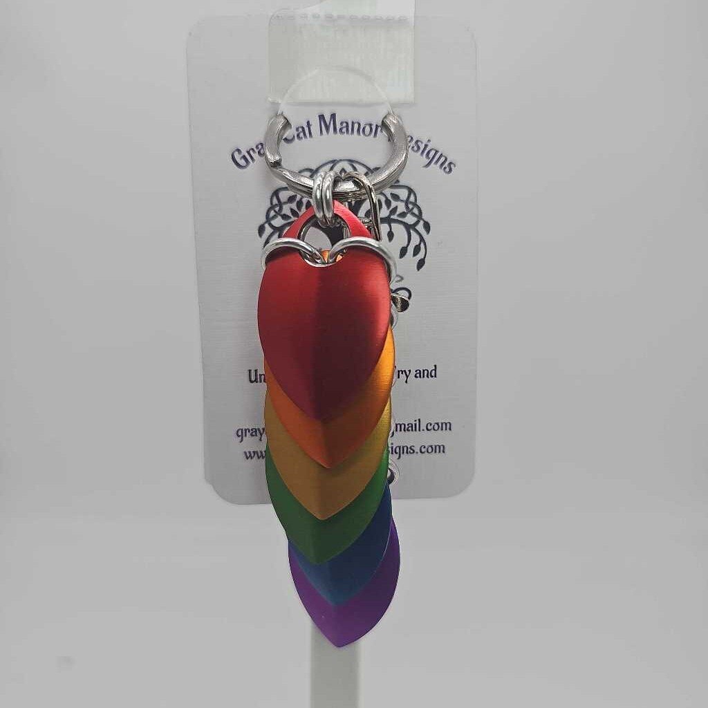 Rainbow Dragon Scale Fidget Keychain Short