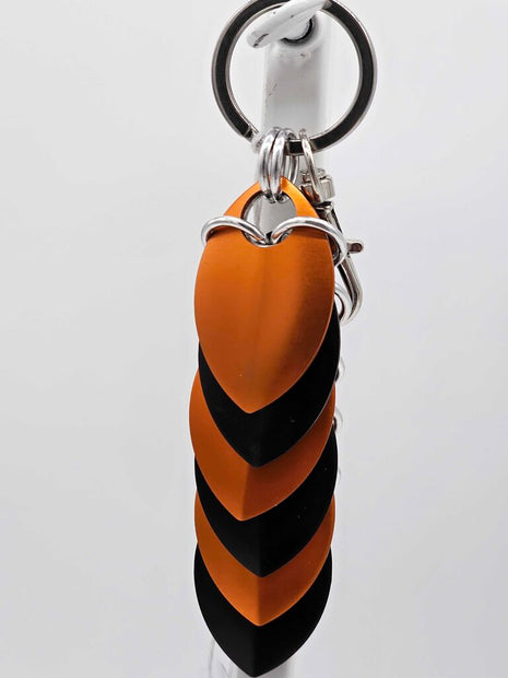 Black Orange Dragon Scale Fidget Keychain Short