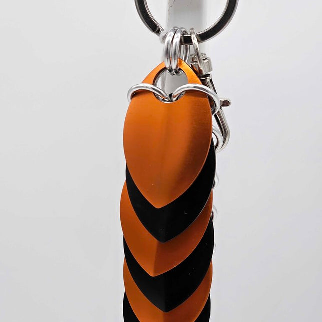 Black Orange Dragon Scale Fidget Keychain Short