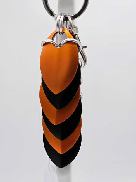 Black Orange Dragon Scale Fidget Keychain Short