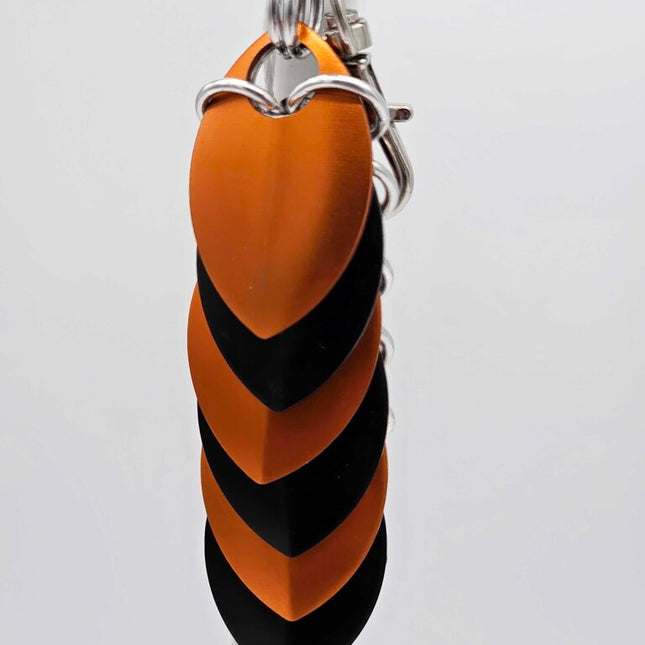 Black Orange Dragon Scale Fidget Keychain Short