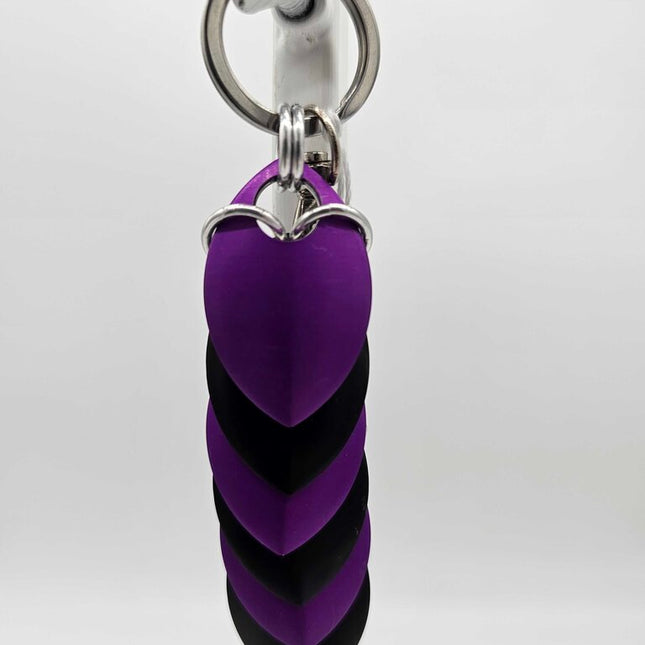 Black Purple Dragon Scale Fidget Keychain Short