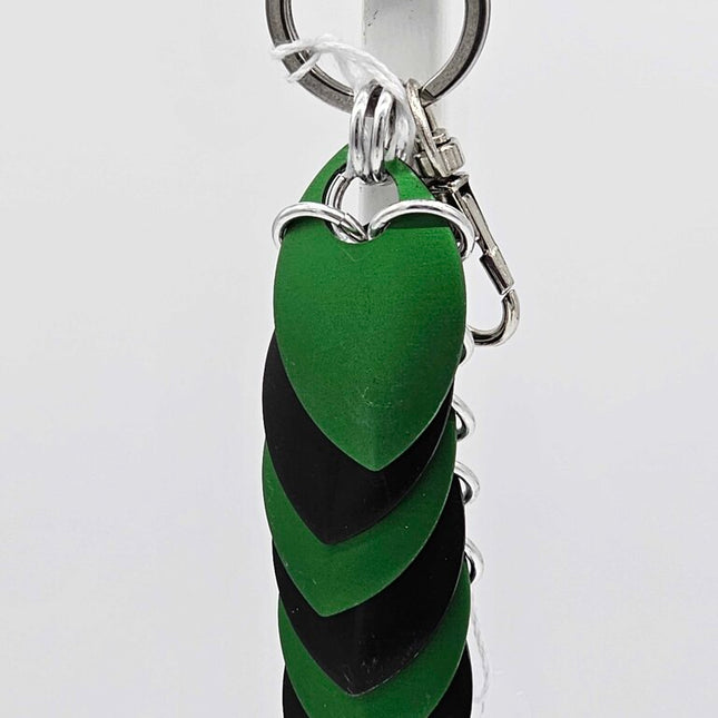 Black Green Dragon Scale Fidget Keychain Short