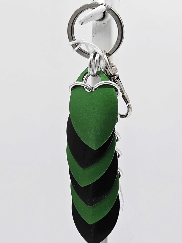 Black Green Dragon Scale Fidget Keychain Short