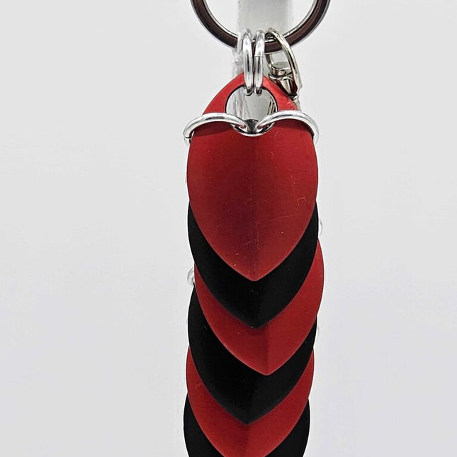 Black red Dragon Scale Fidget Keychain Short