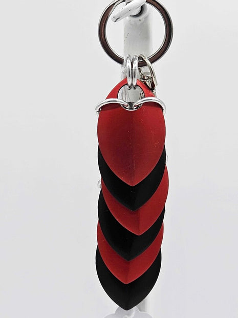 Black red Dragon Scale Fidget Keychain Short
