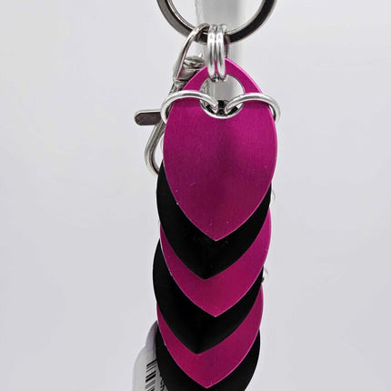 Black Pink Dragon Scale Fidget Keychain Short