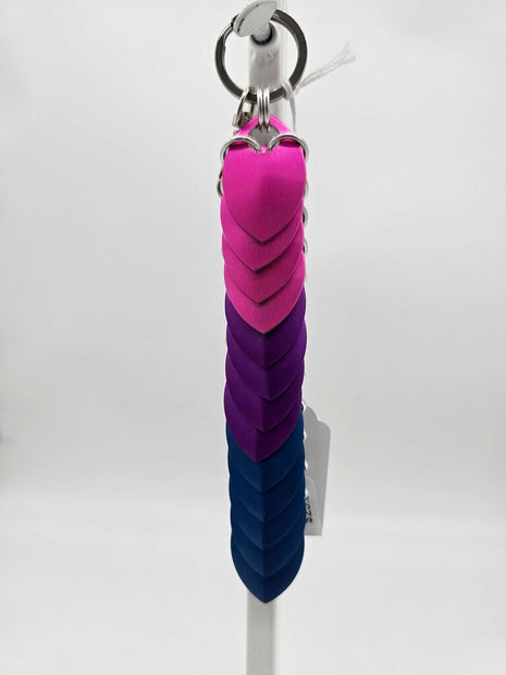 Pink, Purple, Blue Dragon Scale Fidget Keychain long