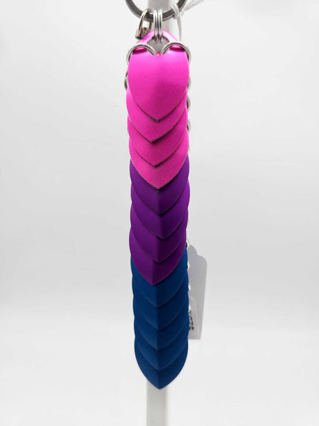 Pink, Purple, Blue Dragon Scale Fidget Keychain long
