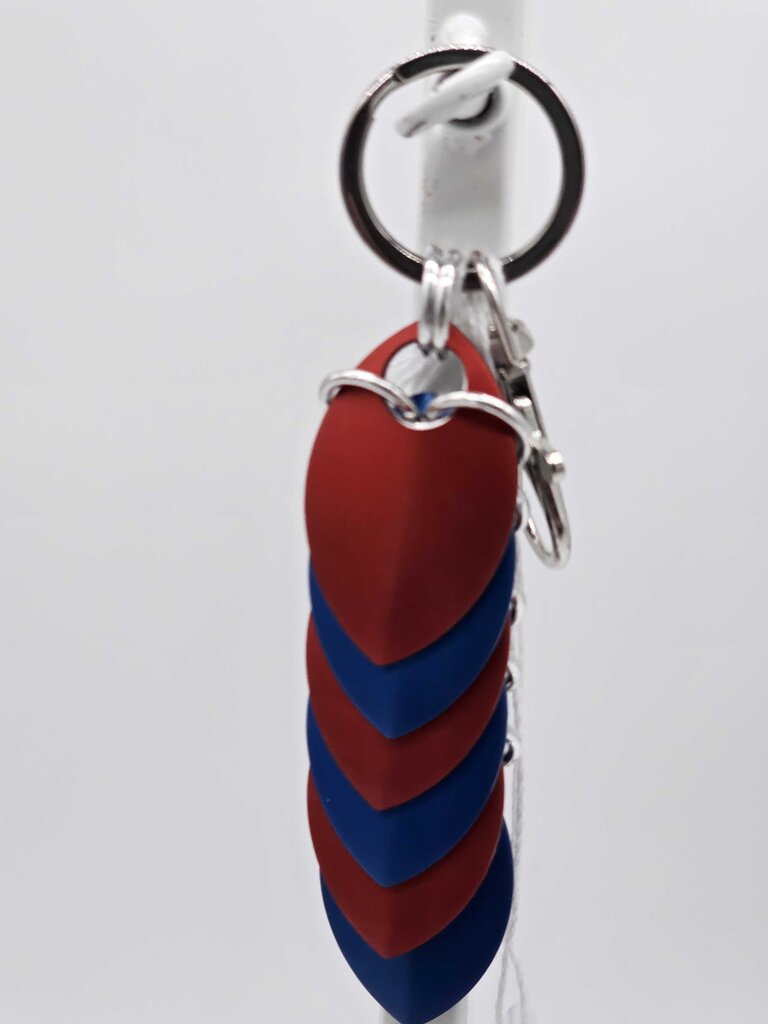 Red Blue Dragon Scale Fidget Keychain Short