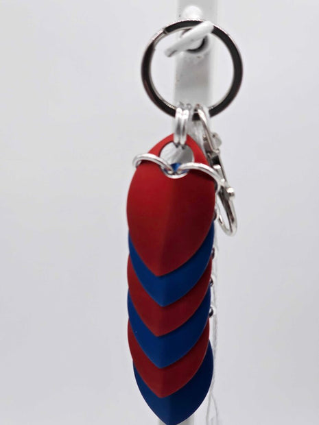Red Blue Dragon Scale Fidget Keychain Short