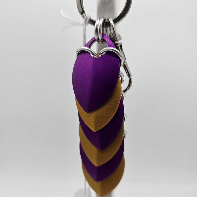 Gold Purple Dragon Scale Fidget Keychain Short