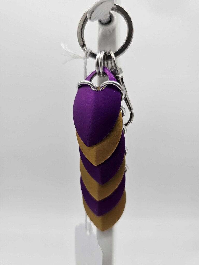 Gold Purple Dragon Scale Fidget Keychain Short