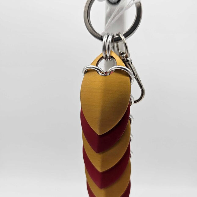 Gold red Dragon Scale Fidget Keychain Short