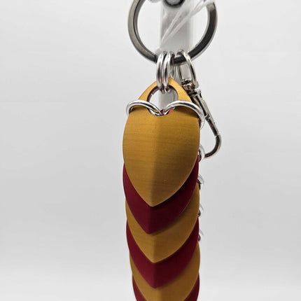 Gold red Dragon Scale Fidget Keychain Short