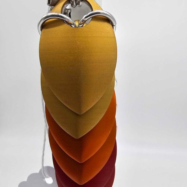 Gold Orange Red Dragon Scale Fidget Keychain Short