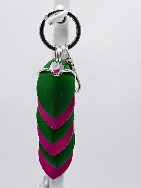 Green pink Dragon Scale Fidget Keychain Short
