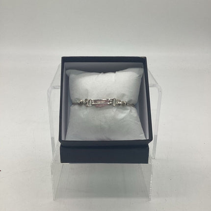 25bO7 - 4.25 Carat, Pink Tourmaline Argentium Silver Bracelet