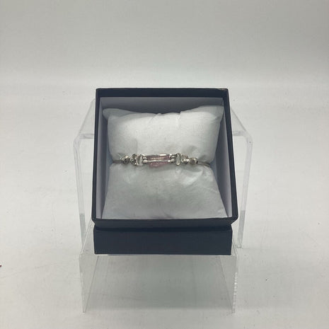 25bO7 - 4.25 Carat, Pink Tourmaline Argentium Silver Bracelet