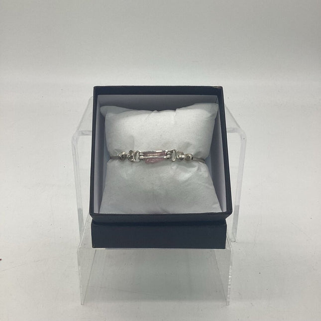 25bO7 - 4.25 Carat, Pink Tourmaline Argentium Silver Bracelet