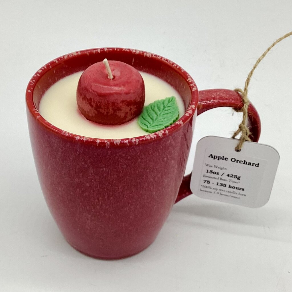 Apple Orchard (Reactive Glaze Red Mug) - Mug candle - 100% soy wax