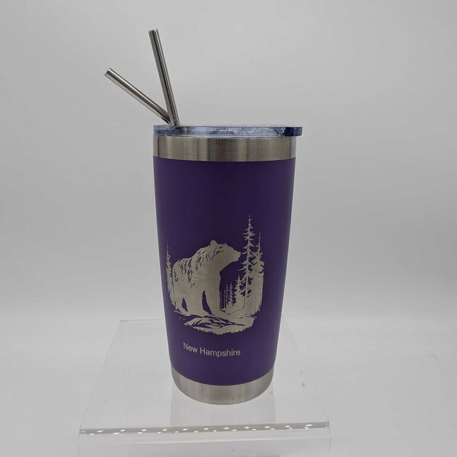 NH Souvenir Bear Tumbler, with straw set