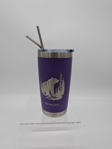 NH Souvenir Bear Tumbler, with straw set