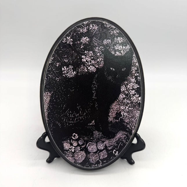 Vintage black cat plaque