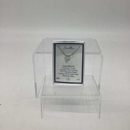 23F7 - Blue Fluorite Argentium Silver Findings 14.4 RPSS Curb Chain