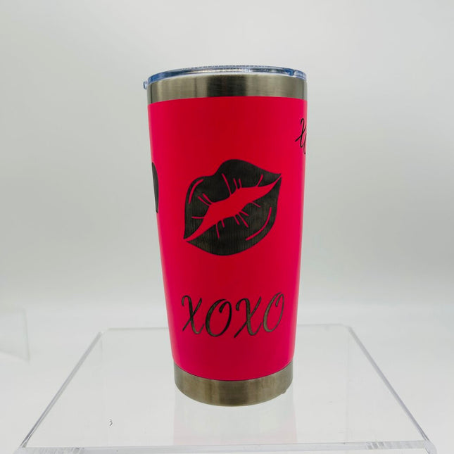 20 oz Tumbler Valentine's Lips Hot Pink