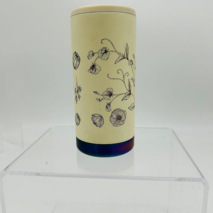 Slim Can Holder Flowers White