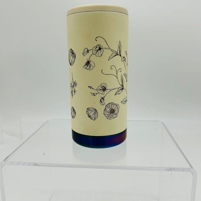 Slim Can Holder Flowers White