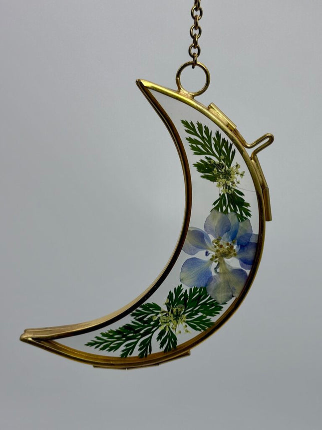 4" Moon Frame w/ Pressed Florals