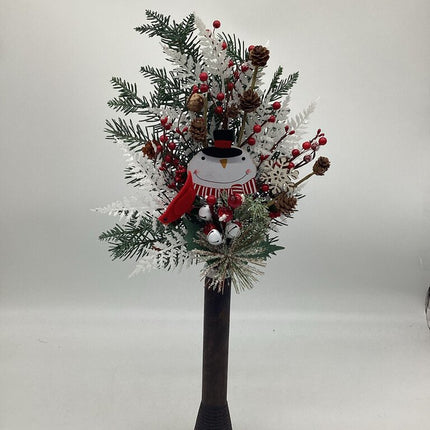 Metal Snowman Head Frame Spool