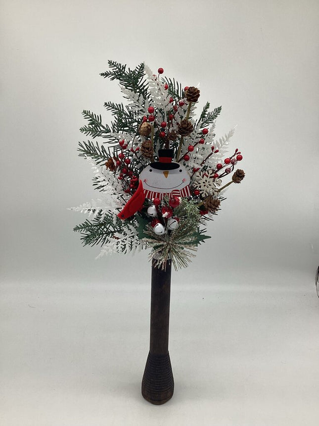 Metal Snowman Head Frame Spool