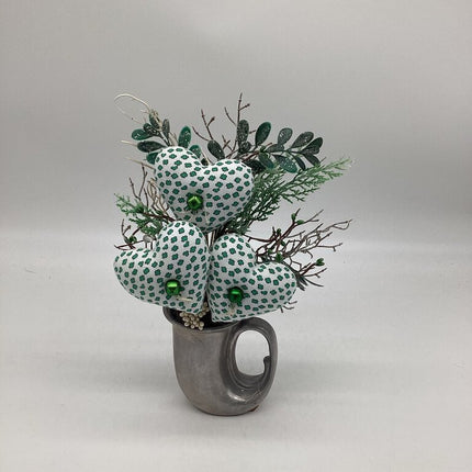 Shamrock Flour Sack Hearts Horn Cup