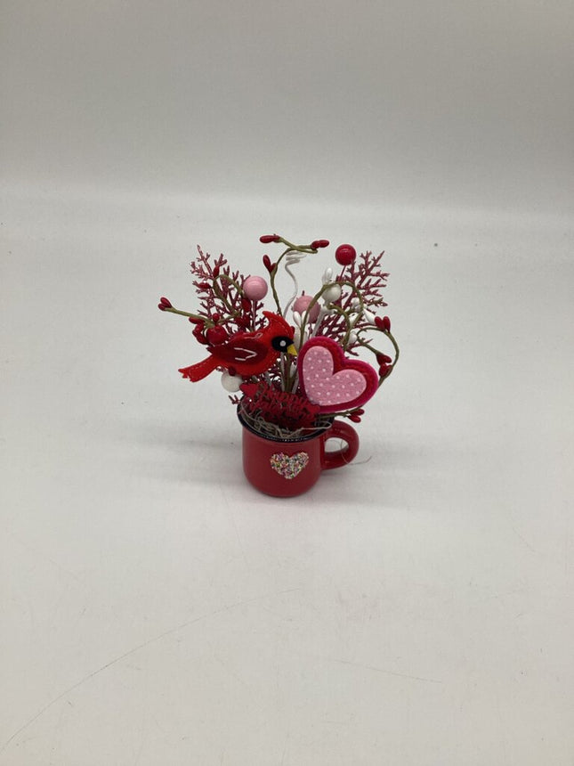 Cardinal Heart Valentine Red Mini Cup