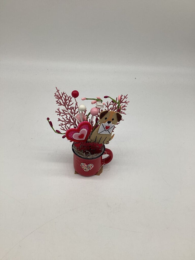 Dog Heart Valentine Red Mini Cup