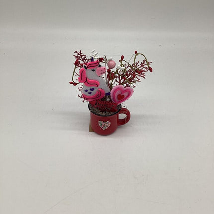 Unicorn Heart Valentine Red Mini Cup