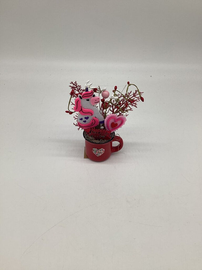Unicorn Heart Valentine Red Mini Cup