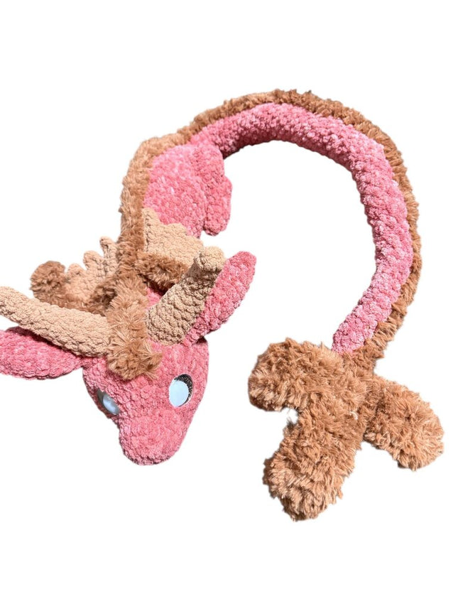 Crocheted fur dragon plushie