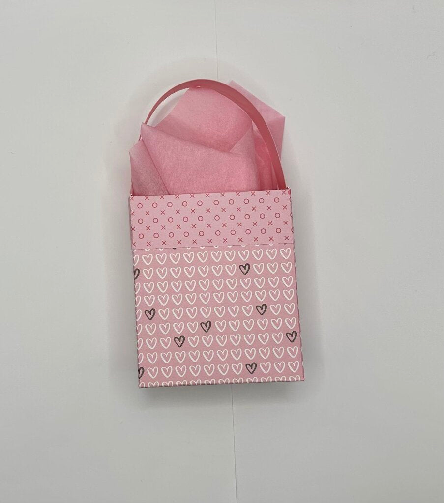 Mini Gift Bags - Lt Pink Hearts/XO