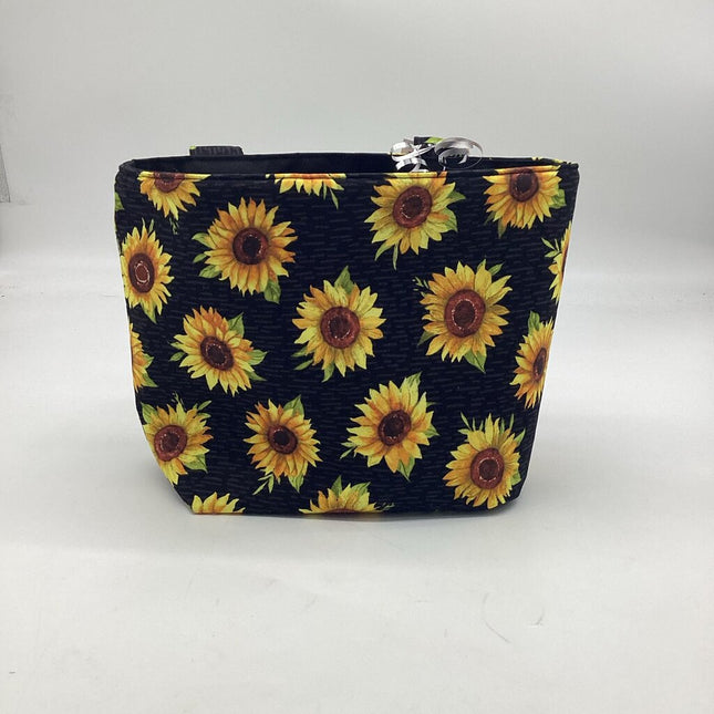 Car Utility Bag black sunflowers