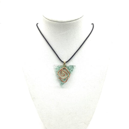 Aqua & Copper Triangle Necklace