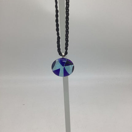 Long Blue & Aqua Necklace w/ Recycled Plastic Cord