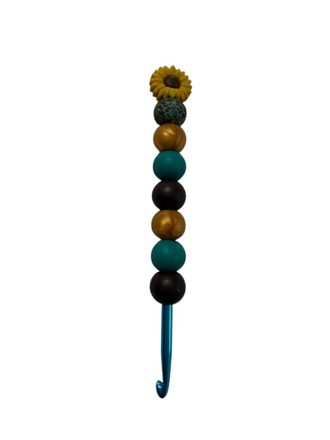 Ergonomic beaded crochet hook 5mm sunflower
