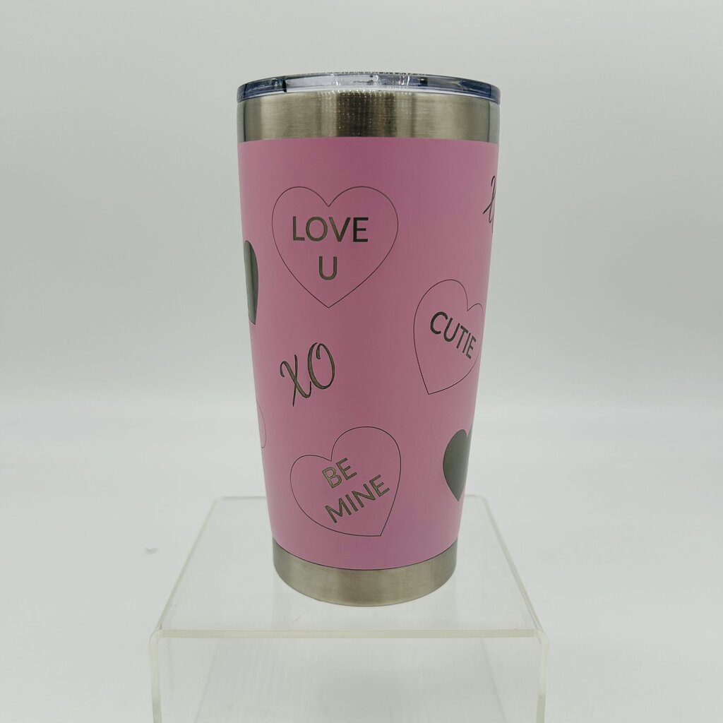 20 oz Tumbler Valentine Hearts Pink